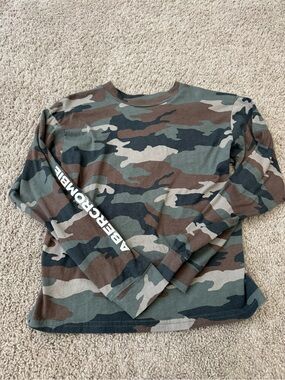 abercrombie kids Camo Crewneck Tee - Green/Brown/Black